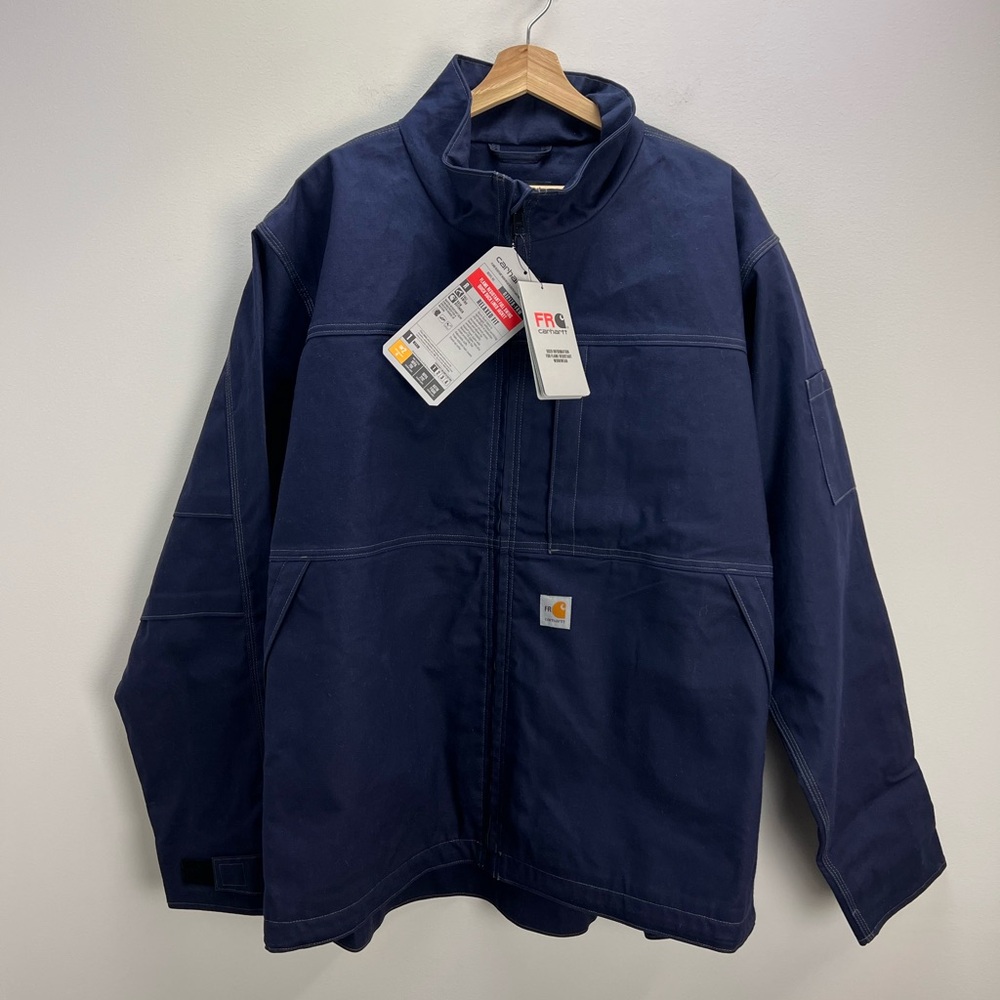 Carhartt Flame Resistant Full Swing Quick Duck Lined Jacket Blue Mens 2X Tall